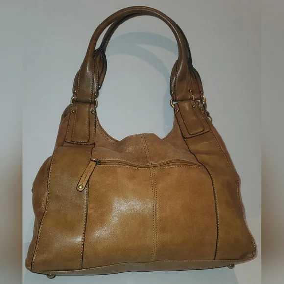 Tignanello Leather Satchel Handbag Cognac Color - Picture 4 of 17